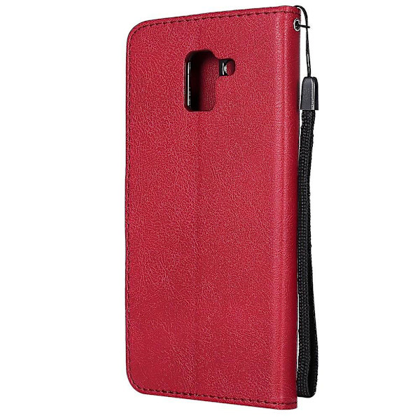 Punainen PU-kotelo, yhteensopiva Samsung Galaxy J6 (2018) -puhelimen kanssa