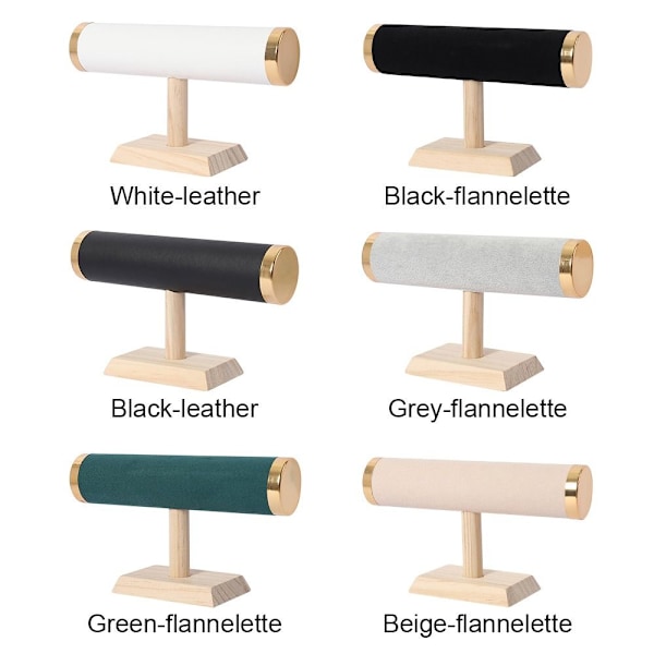 Armbandsdisplayställ Klocka VIT LÄDER LÄDER Vit White leather-leather
