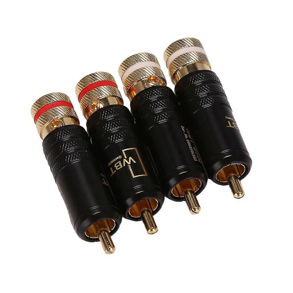 4 stk. Rca Låseplugger Audio Videokontakter