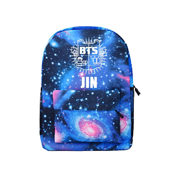 KPOP BTS Ryggsäck Bangtan Boys Skolväska Axelväska Stjärnklar Himmelsväska Bokväska #1 JIN