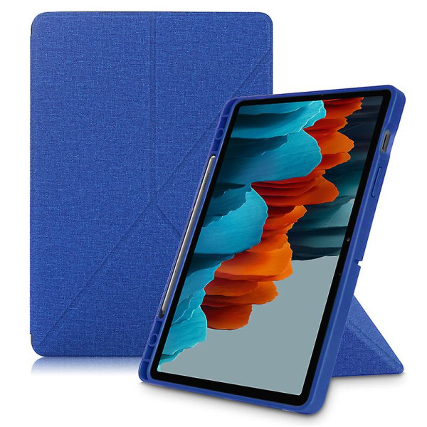 Case för Samsung Galaxy Tab S7 S8 Plus S7 Fe case Cover Smart Vikbart fodral Funda Para For Galaxy Tab S7- case Dark Blue S7 11 inch