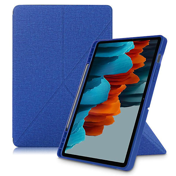 Magnetiskt fodral Kompatibelt med Samsung Galaxy Tab S7 S8 Plus S7 Fe Fodral Pennhållare Smart Vikbart Skydd Funda Para Kompatibelt med Galaxy Tab S7 Fodral Dark Blue S8 11 inch