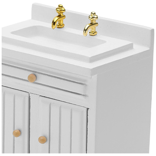 Komplett Diskbänk Baby Hem Miniatyr Möbler 1:12 Skala Julklapp White