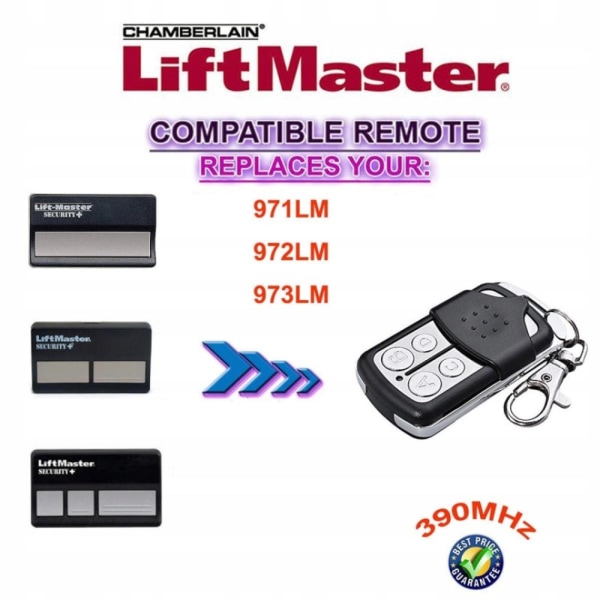 Ersättande universal för Liftmaster 390mhz 971 byte av garageport