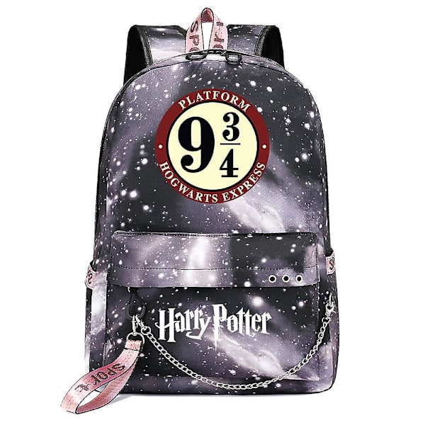Harry Potter Rygsæk til Teenagere - Trendy Skoletaske til Drenge og Piger - Tegneserie Design med Stor Kapacitet til Rejser - Studenter Casual 6