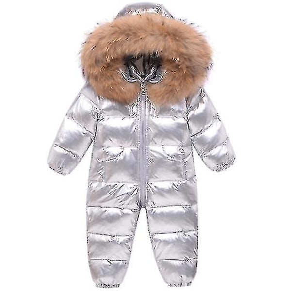 Baby snödräkt vinterhuva Romper Down Skiddräkt Jumpsuit varma kläder L