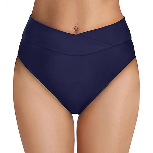 Badkläder Dam Simning Badbyxor Bikini Underdel Hög Midja Högt Skurna Baddräkt Underdel Biquini Sim Tankini Shorts Trosor DB XL
