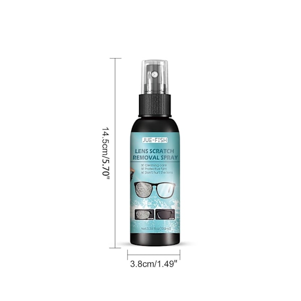 ØjenglasrenserKompatibel med briller og solbriller ridse- og linserensespray 100 ml