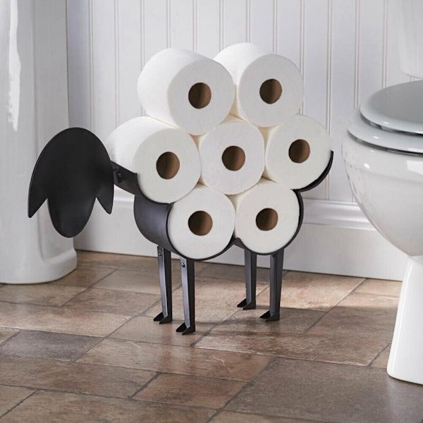 Dekorativ saue-toalettpapirholder, saue-toalettpapirholder, oppbevaring & 124; Papirholder (svart)