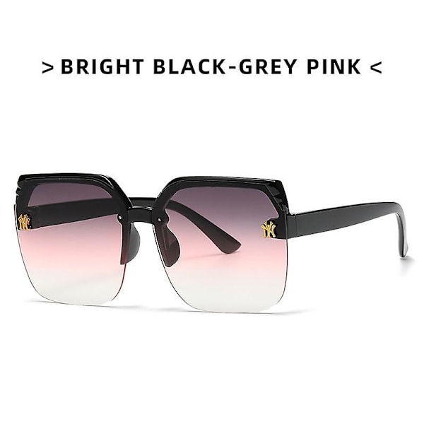 Fashionabla Fyrkantiga Halvbågar Ins Style Glasögon Gradvis Förändring Ocean Piece Stora Solglasögon Black Grey Pink