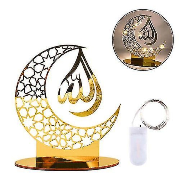 Eid Muslim Islamic Led Fairy String Light För Mubarak Ramadan Moon Party Dekor Style 05