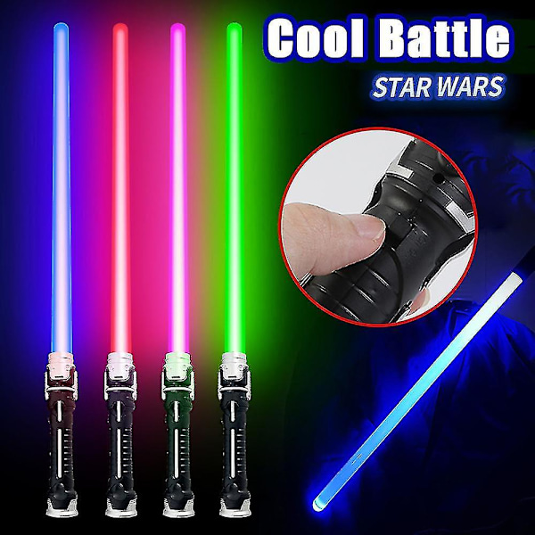 Star Wars Laser Sverdleker med Lyd og Lys for Barn, Sklisikkert Håndtak, Lysende Sverd, Cosplay Partyrekvisitter - a