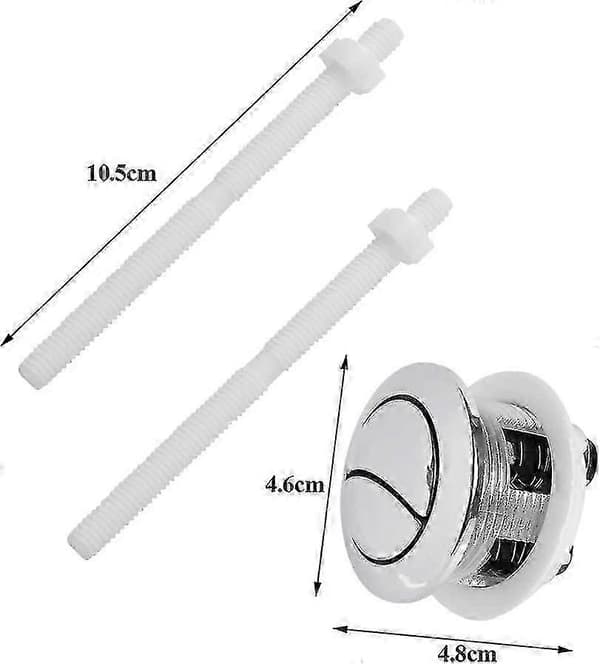 2-pack Dubbelspolningsknappar 38mm Universell för Väggmonterad Cistern