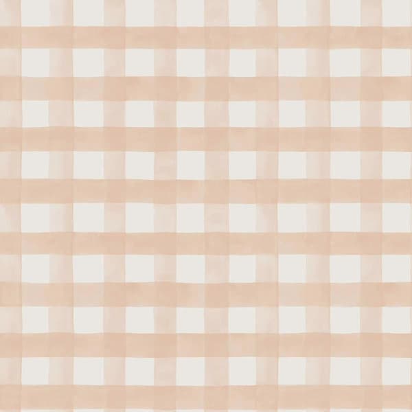 Akvarell Gingham Tapet Holden_ Soft Coral