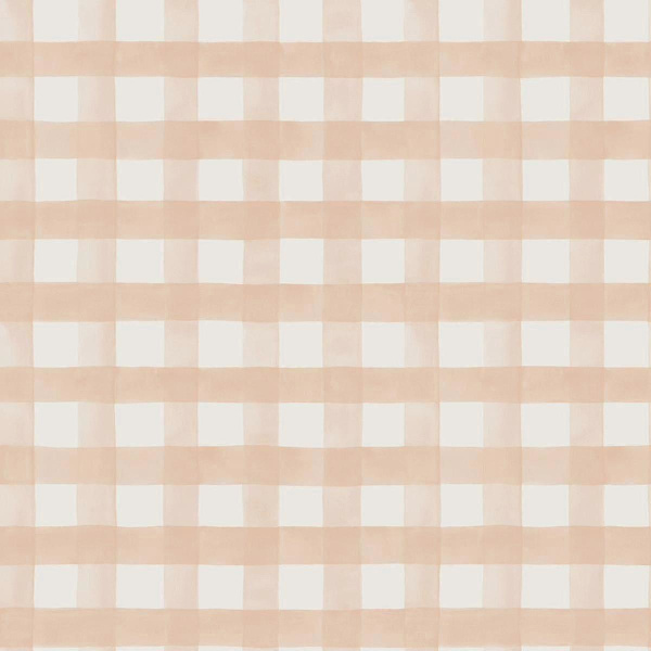 Vesiväri Gingham Tapetti Holden_ Soft Coral
