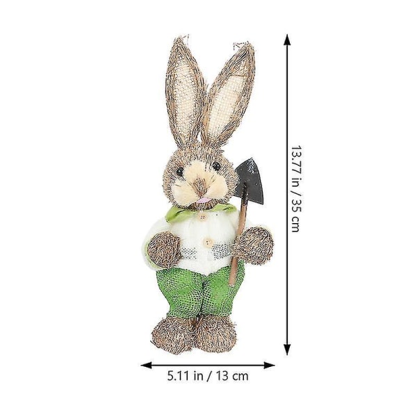 1 st halm handvävd kanin prydnad påsk trädgård halm kanin dekoration-1 Wyelv