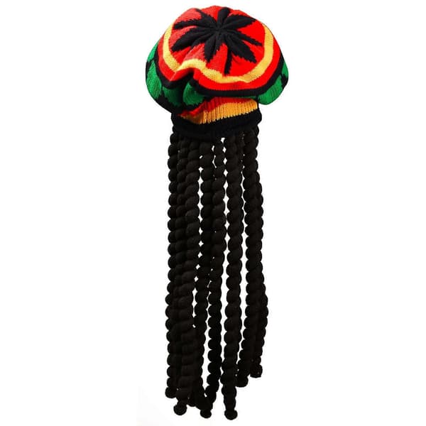 2-pack Rasta-mössa med svarta dreadlocks Bob Marley Dreadlocks Peruk med Rasta Tam-mössa Maskerad Rasta Perukmössa