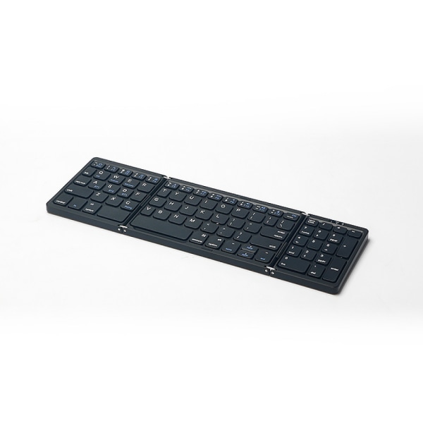 Vikbart tangentbord, uppladdningsbart minitangentbord, hopfällbart bärbart trådlöst Bluetooth tangentbord med känsligt för Windows iOS Android Mac, (svart)