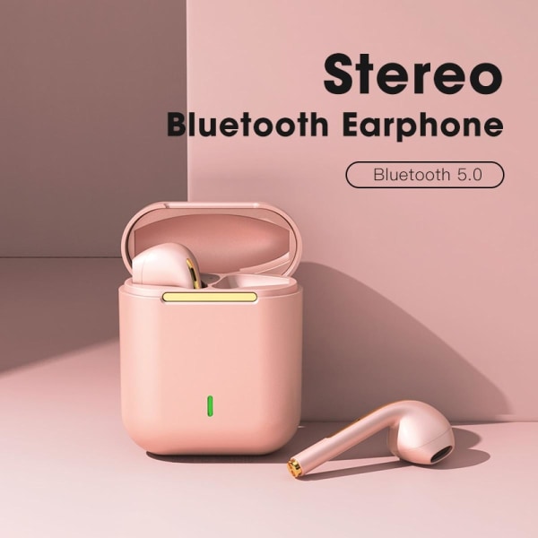 J18 Rosa Bluetooth Hörlurar In Ear Bud Trådlöst Headset Med Mikrofon Vattentätt Gaming Headset Mobiltelefon Öronpropp