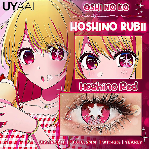 Uyaai Cosplay Anime Färgade Kontaktlinser För Oshi No Ko Ai Ai Hoshino Rubi Ruby Akuamarin Kana Lila Linser Röda Linser Rosa Linser