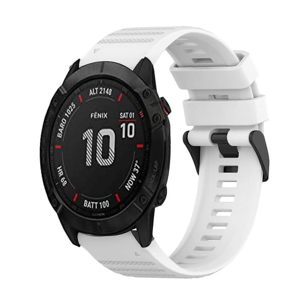 Silikone Urrem Til Garmin Fenix 6X Sapphire White