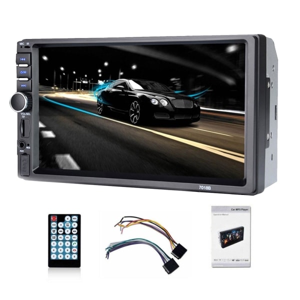 7\" Dubbel 2 DIN Bilstereo Radio MP5 Spelare Skärm BT