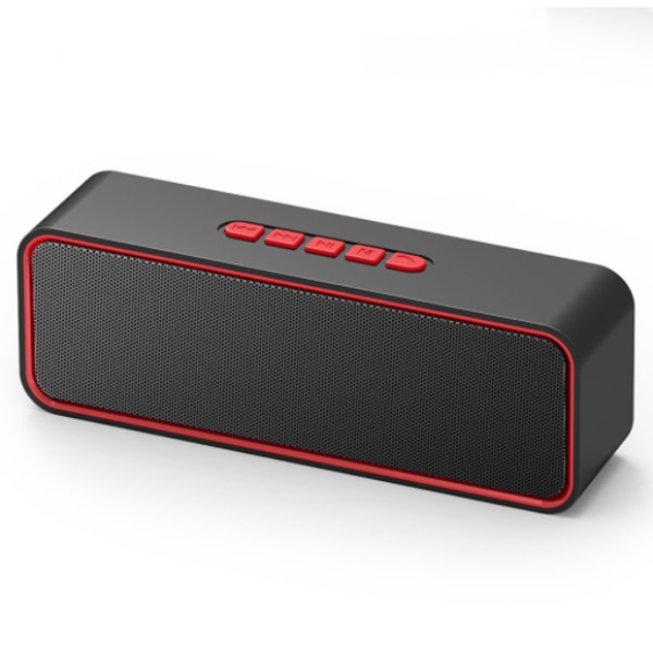 Bärbar trådlös högtalare, Bluetooth 5.0-högtalare med 3D stereo HiFi-bas, 1500mAh batteri, 12 timmars speltid (röd)