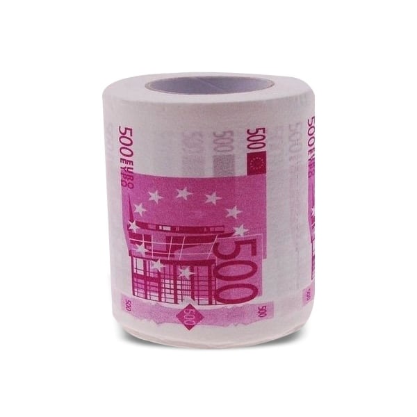 Toalettpapper i form av en 500 euro-sedel