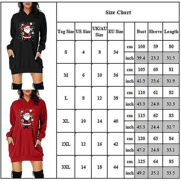 Christmas Hoodies Dam Hooded Sweatshirt Pullover Santa Printed Jumper Top White M