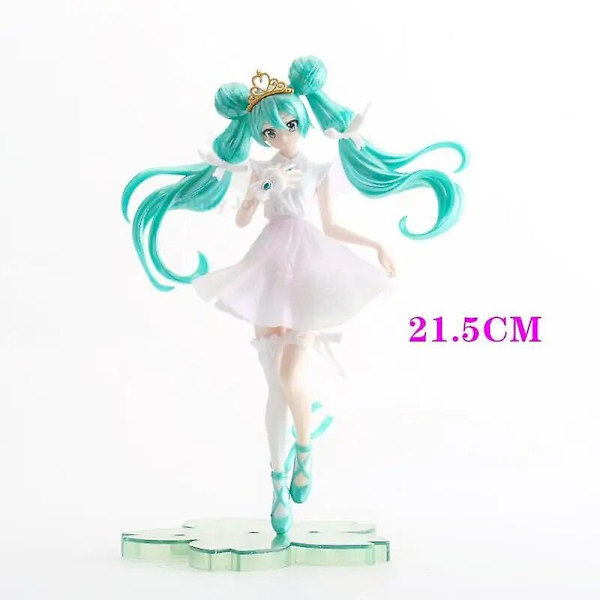 Anime Figur Hatsune Miku i Bröllopsklänning Actionfigurer Kawaii Baddräkt Vocaloid Pvc Samlarobjekt Modellleksaker Flickpresent CY-7