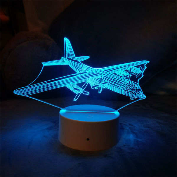 Aircraft Fighter 3D nattljus LED Touch Färgglad bordslampa LED nattljus för sovrum ferrous Style 4