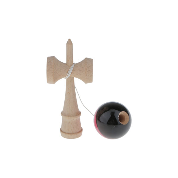 Træ Par Kendama Bold Børnelegetøj Balance Talent Legetøj Fuchsia Sort