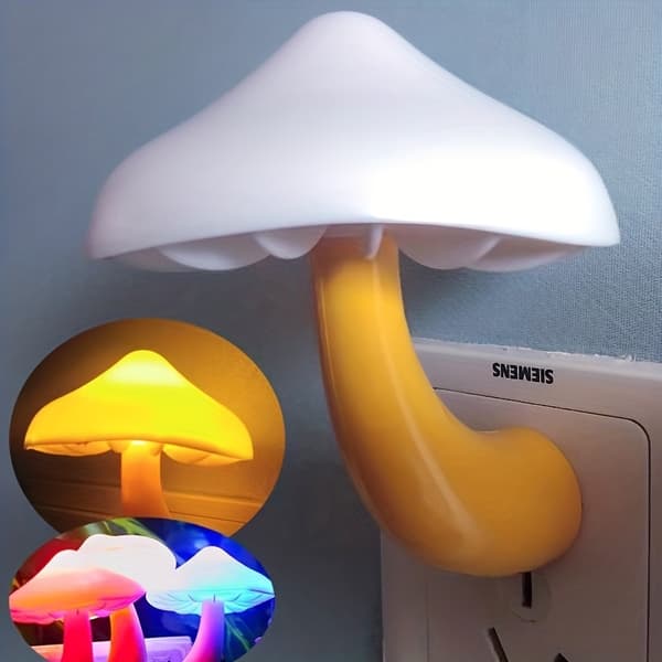 Fantasy Svampe Lampe, Nat Sensor Lampe Warm Light