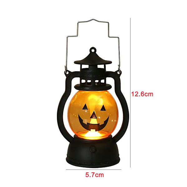 Halloween Græskar LED Lys Lampe Håndholdt Petroleum Pony Lanterne Fest Hjemmeindretning C