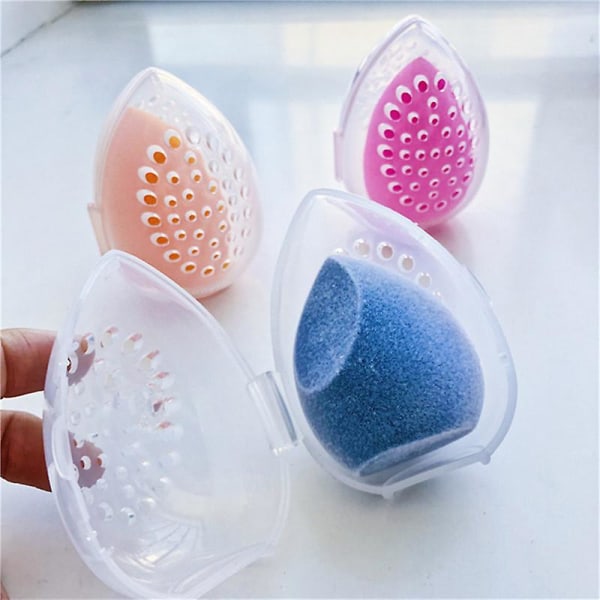 3st Skönhetssvampställ Case Makeup Blender Puffhållare Tomt kosmetiskt äggformat ställ