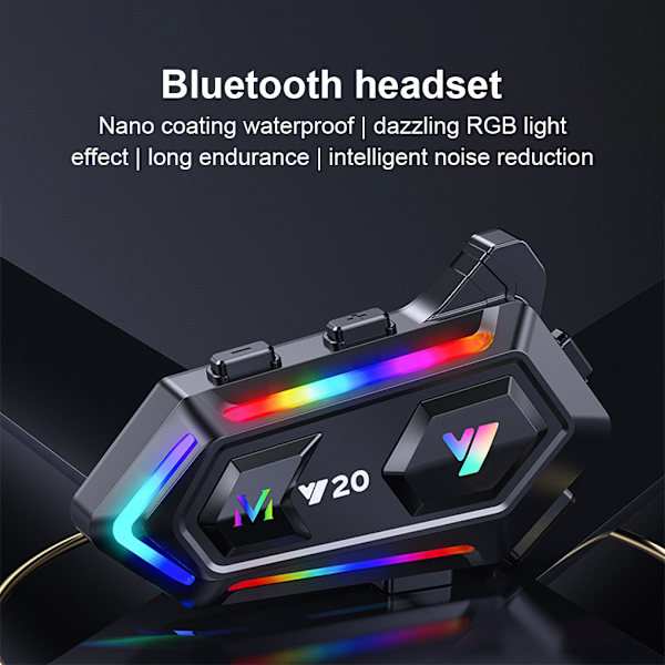 Motorcykel Bluetooth Headset V5.3 BT HiFi Stereo Lyd