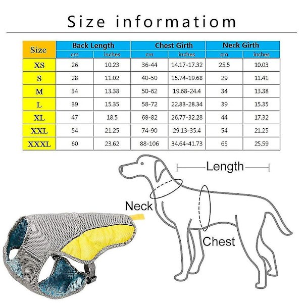 (XXL) Sommar Hund Kylväst Kläder Justerbar Mesh Reflexväst Jacka