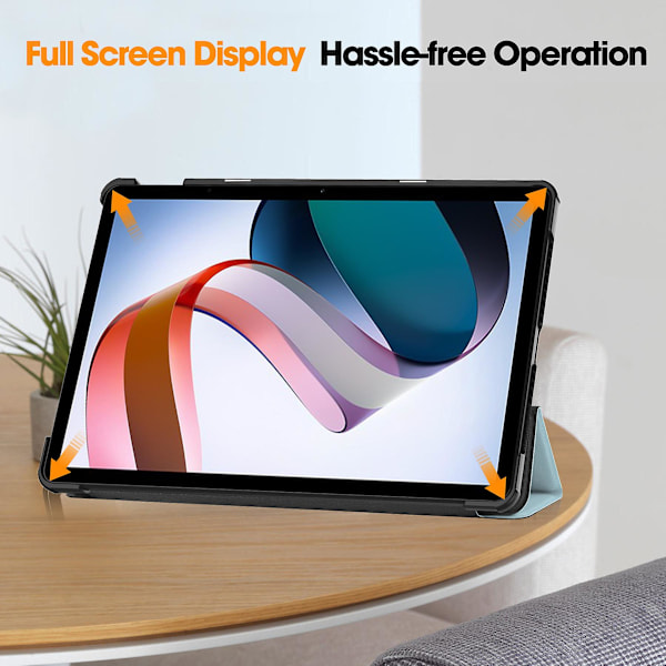 För Xiaomi Redmi Pad Se PU Läder Tablet Fodral Mönstertryck Tablet Skydd Med Trefaldigt Ställ