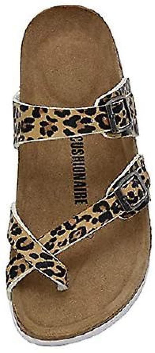 Damtofflor med glidsula, korkfotbädd, justerbara Leopard 40