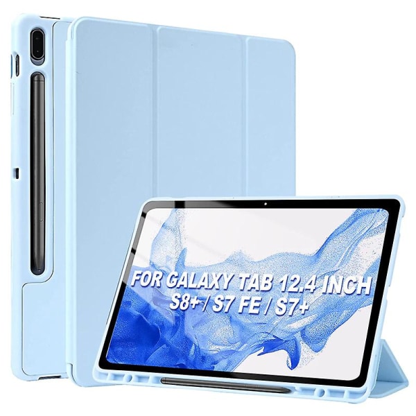 För nya Samsung Galaxy Tab S7 Fe Lte 12,4" Plus Case För Samsung Tab S7 11 Case Med Pennhållare S8 Plus 12,4 Cover Auto Sleep sky blue TAB S8 plus 12.4