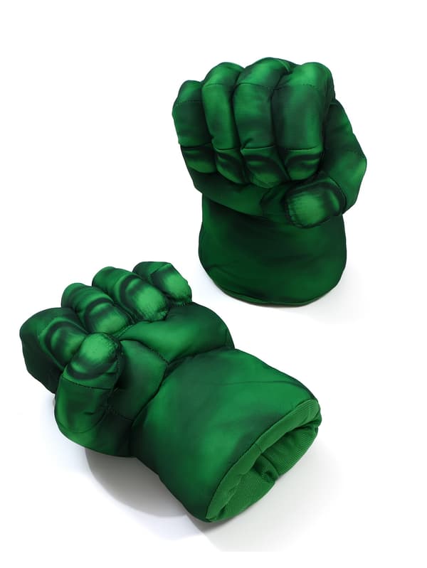 Superhjältehandskar för barn, gröna nävar, svart mask, medium stretchtyg Green One-size