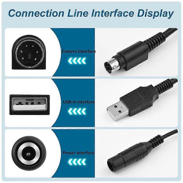Kamerastrømkabel Datakabel for Logitech CC2900e/3500e/2900ep/3000e/PTZ Pro
