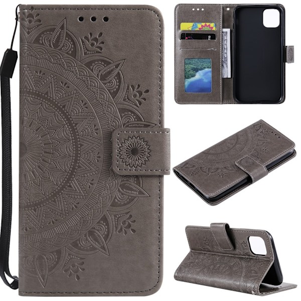 iPhone 11 - Plånboksfodral Mandala - Grå Grå Grey Grå