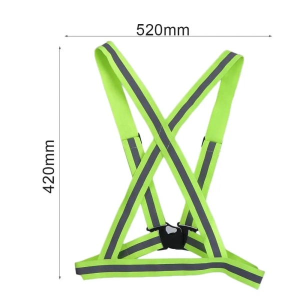 Highlight Reflexband Nattlöpning Ridkläder Väst Justerbar säkerhetsväst Elastiskt band för vuxna och barn elastic grass green