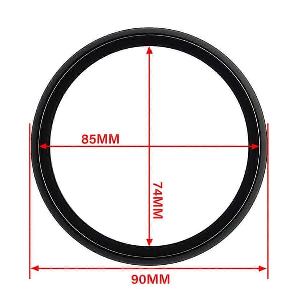 52mm 85mm Sølv eller Sort Bezel Rustfrit Stål Ring til Bil Båd Motorcykel Måler 52mm Silver