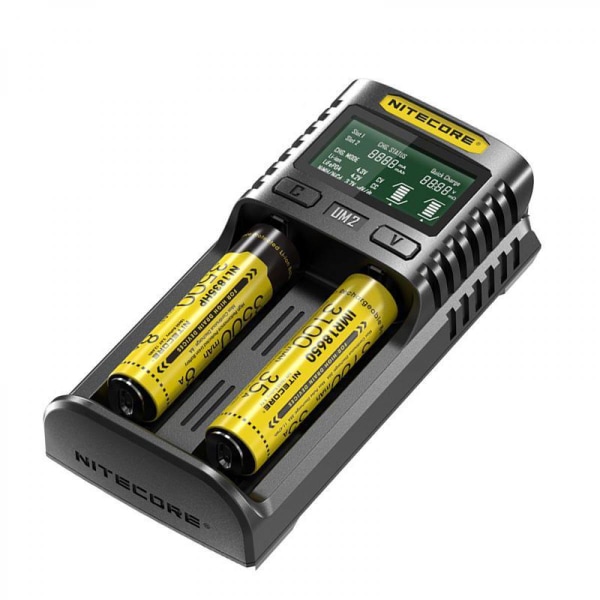 5V/2A litiumbatteri LCD-skärm 2 fack Smart snabbladdare för 18650 - 1429020 batteri