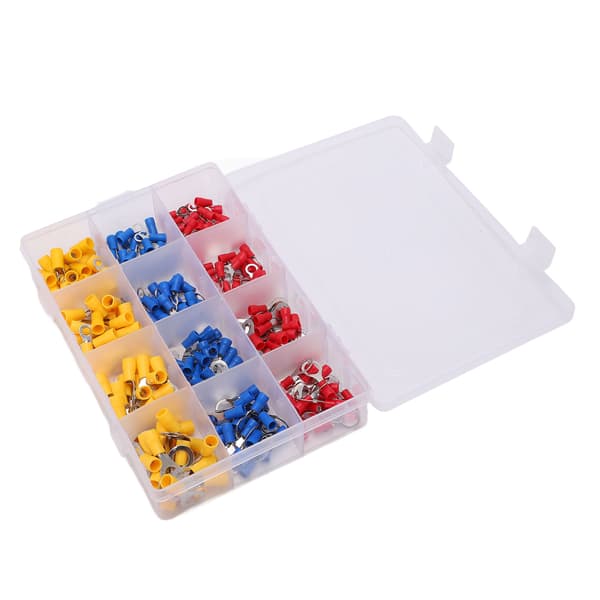 {YM}240 Pcs Mixed Ring Terminal Set Quick Disconnect Insulated Wire Terminals Crimp Set for Electrical Industry