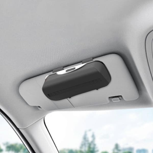 Solglasögonhållare för bilvisir Auto Glasögonfodral Universal Glasögonbehållare Black