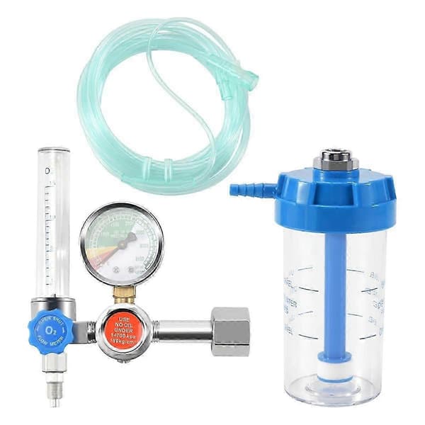 Iltflowmeter Iltflowmeter Trykmåler Iltrykventil Regulator 0-10L/Min G5/8 blue   transparent