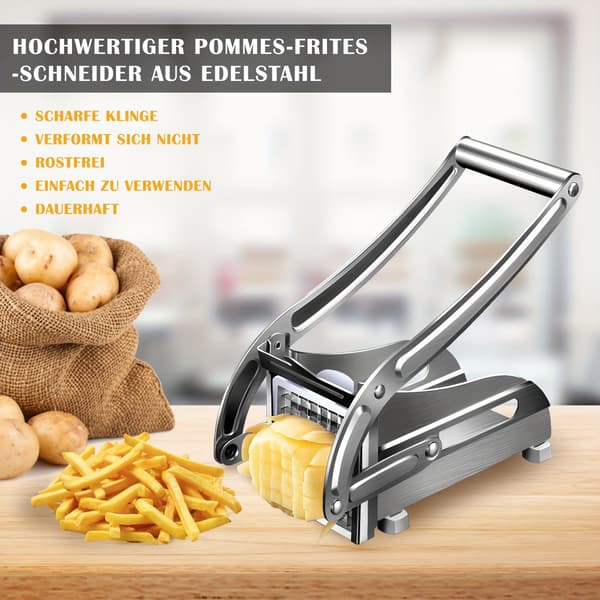 Grønnsakskutter, pommes frites-kutter Sølvfarvet grå
